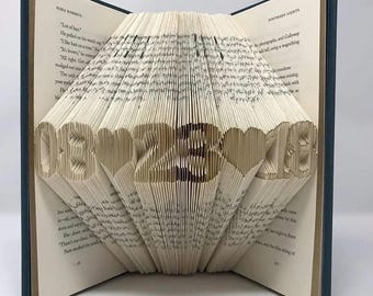 Any Date Folded Book Art - Personalized Wedding, Anniversary, Engagement, Birth Date or Housewarming Gift