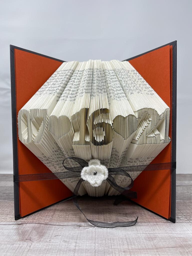 Folded Book Art - Origami Book - Unique Birthday Gift - Wedding