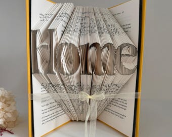 HOME Design - Personalized Folded Book Art, New Home Gift, First Home Keepsake Decor, Housewarming Gift