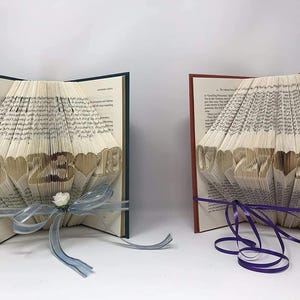 two folded books next to each other