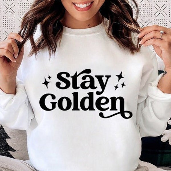 Stay Golden svg, Motivational svg, Inspirational svg, Inspiring Quote svg, Vintage Quote, Svg Cricut Cut File, PNG Files | Print Cut Files