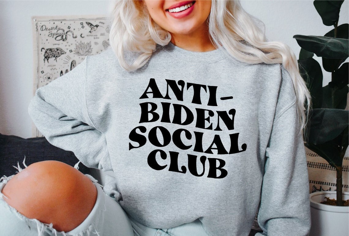 Anti Biden Social Club Sweatsuit Set: Women's Apparel, Shirts, and