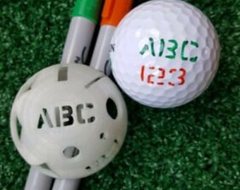 Golf Ball Stencil - Custom Initials, custom numbers and more.