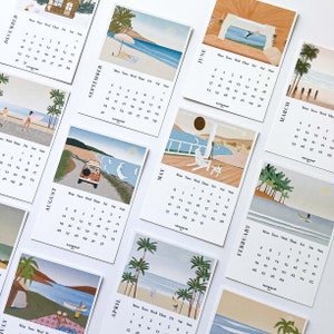 2024 Desk Calendar In Present Time edition with Wooden Stand Ocean & Surf illustration image 6