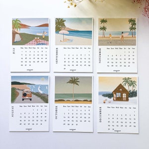 2024 Desk Calendar In Present Time edition with Wooden Stand Ocean & Surf illustration image 5