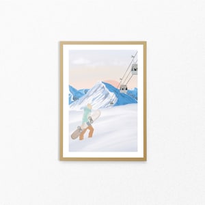 Chasing Pow | Snowboard Print | Ski Resort Print | Snowboarding Wall art