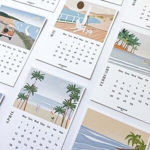 2024 Desk Calendar In Present Time edition with Wooden Stand Ocean & Surf illustration image 7
