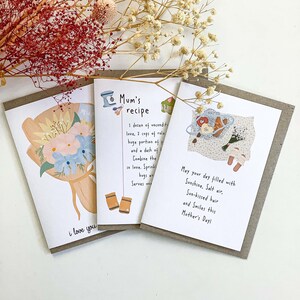 Biglietto per la festa della mamma / Biglietto d'auguri A6 / Biglietto sentimentale / Illustrazione di cucina / Festa della mamma / Biglietto di compleanno