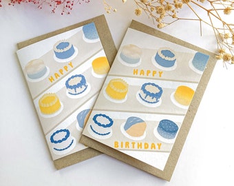 Birthday Cakes | A6 Greeting card | Happy Birthday Card | Love Card