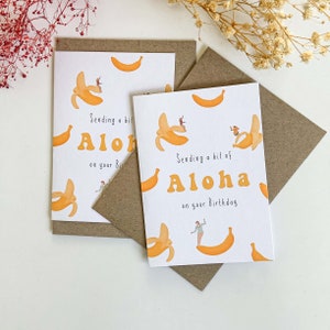 Enviar un poco de Aloha en tu cumpleaños / Tarjeta de felicitación A6 / Divertido / Tarjeta de cumpleaños