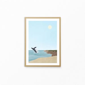 Whale Breach | Nautical Art | Ocean lovers | Coastal Art | Ocean Art | Beach House Print | Humpback Whale