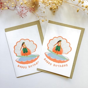 Clam Feliz Aniversário | Cartão de felicitações A6 | Cartão sentimental | Engraçado | Cartão de aniversário
