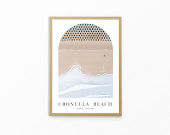 Cronulla Beach "The Wall" | Beach Decor | Ocean Art | Surf Illustration | Coastal Art