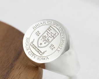 Anello di classe universitario personalizzato per uomini e donne, anello scolastico personalizzato, anello con sigillo d'argento, anello, anello universitario, regalo di laurea