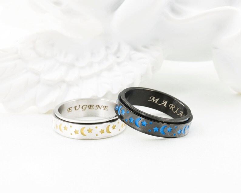 Personalized Anxiety Ring for Men and Women Custom Fidget Etsy