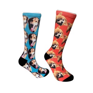 Personalize DIY Socks with Face, Custom Photo Socks, Pet Dog Cat Baby Picture Socks, Funny Joke Gift for Dog Mom Dad