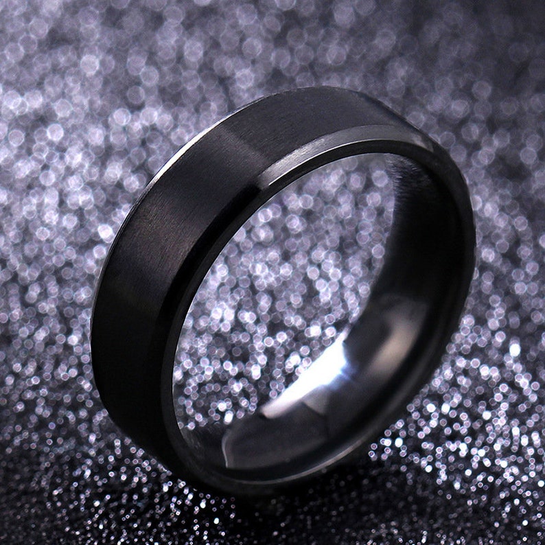 Bagues de promesse personnalisées pour homme et femme, bague en acier inoxydable à graver personnalisée, bijoux gravés personnalisés image 2