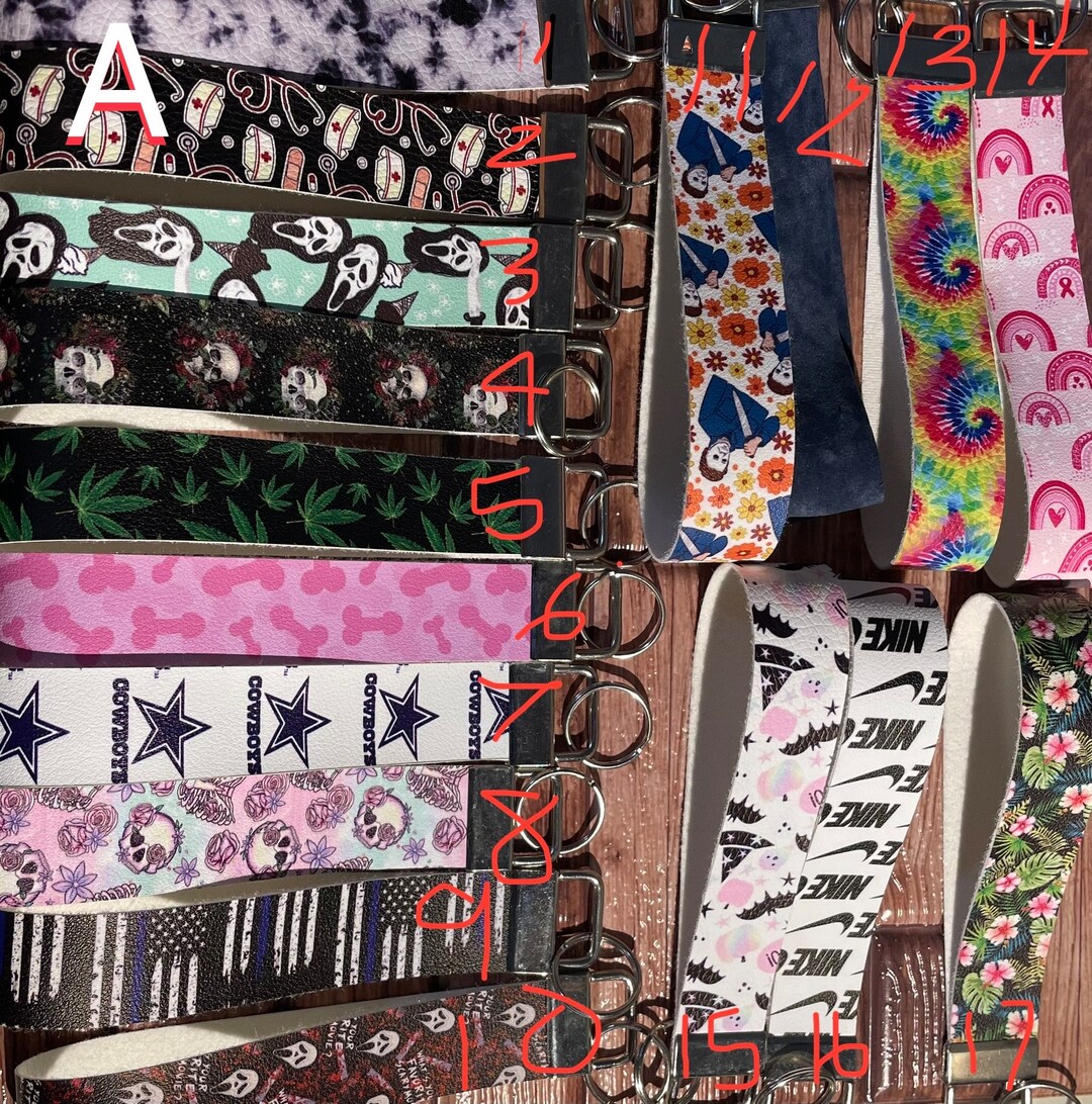 Wholesale Wristlet Keychain, Faux Leather Key Fob Keychain Bulk, Wristlets for Security