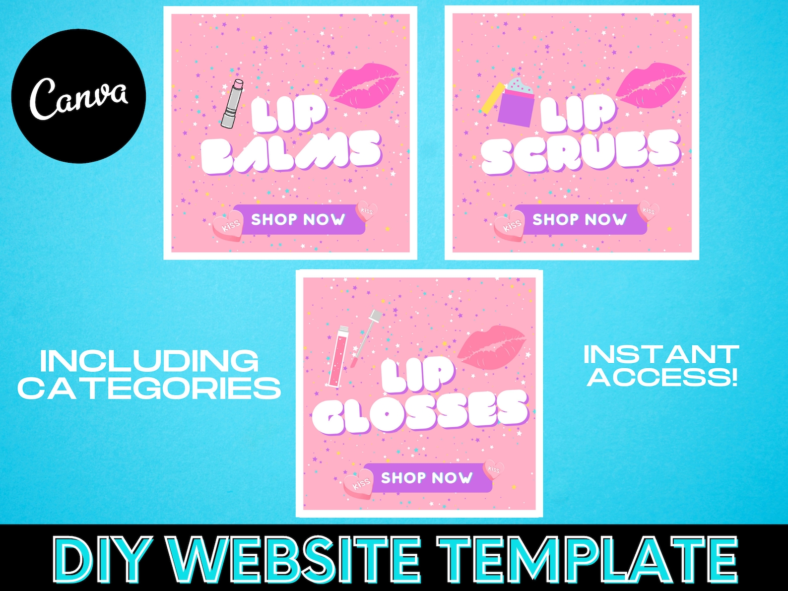 DIY Lip Gloss site Template  Design Makeup Etsy