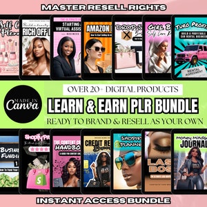 PLR Digital Bundle, Editable Canva Template, Resell As Your Own, Private Label Rights, Master Resell Rights, Done For You Ebooks & Planners