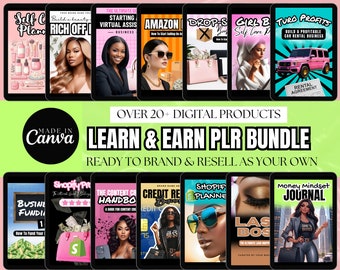 Digitale PLR-bundel, bewerkbare canva-sjabloon, doorverkopen als eigen, private label-rechten, master-doorverkooprechten, Done For You e-boeken en planners