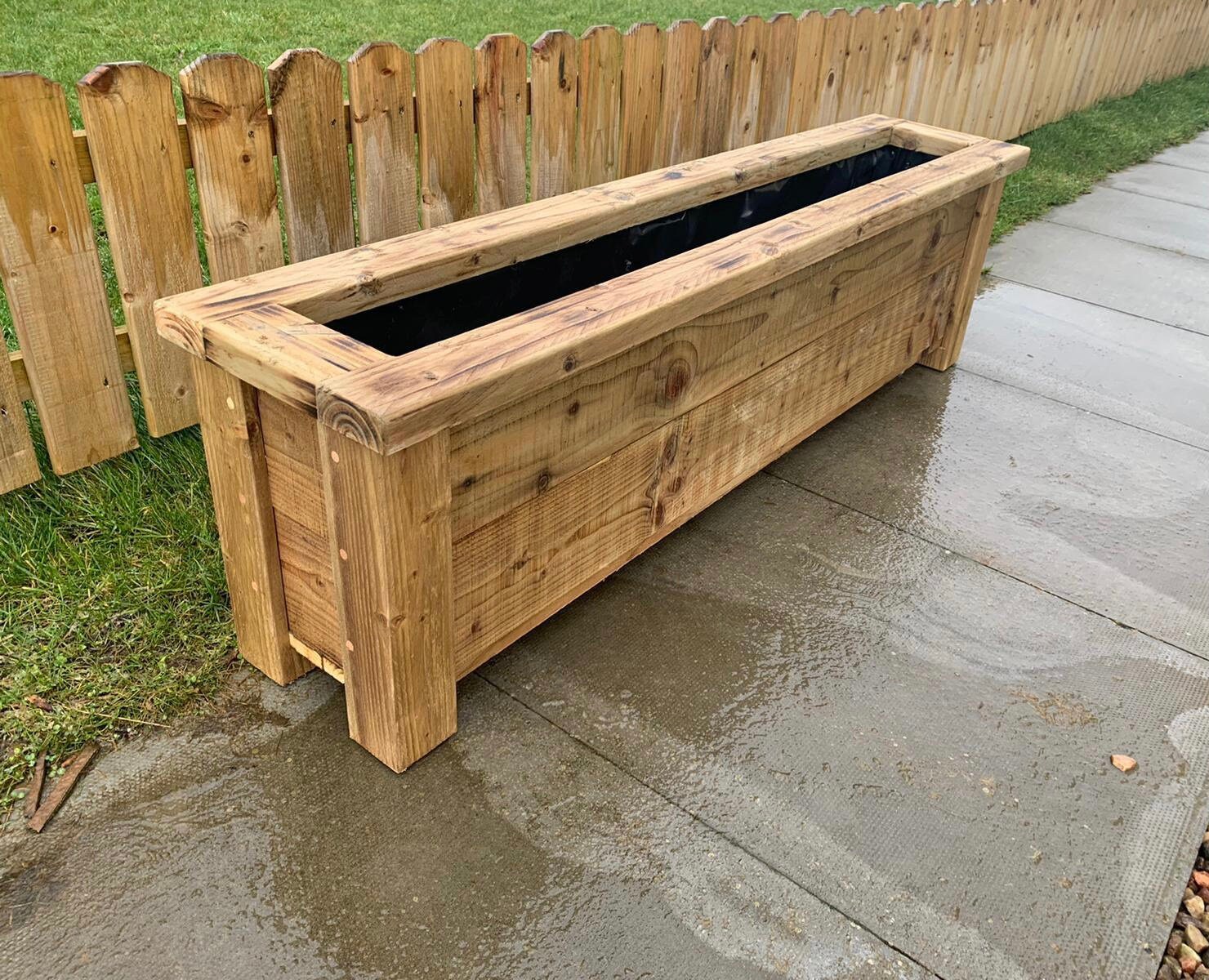 Solid Wooden Garden Planter Etsy