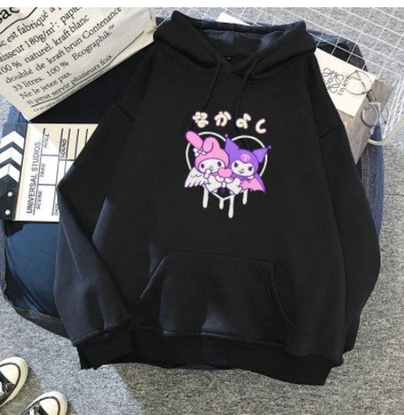 Kuromi x My Melody Hoodie Harajuku Hoodie Magical Girls Etsy