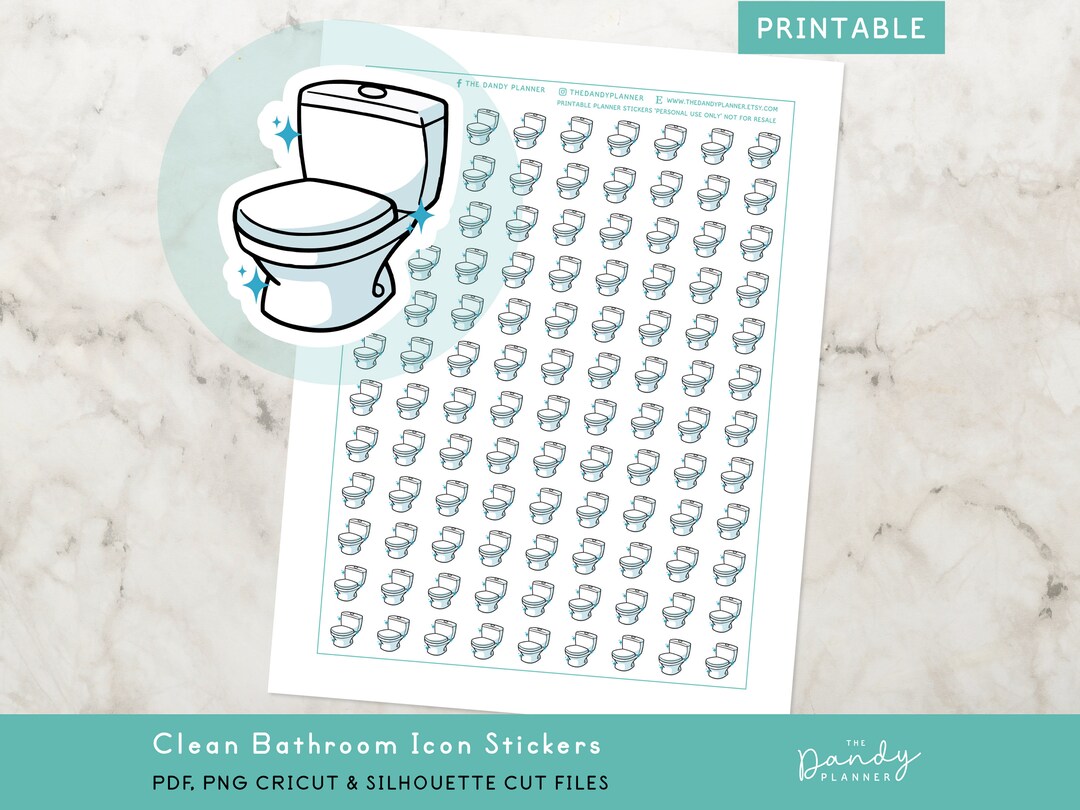 Clean Bathroom Icon Planner Stickers (digital Download) - Etsy