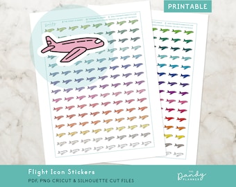 Flight Icon Planner Stickers: Travel Planning (Digital Download)