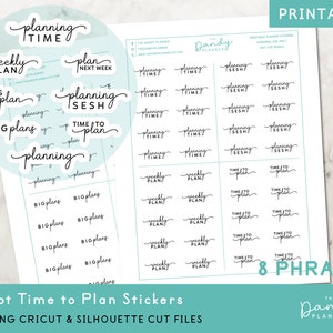 Pianificazione Sesh Planner Adesivi stampabili, Script Planner Adesivi, Planner Stickers PDF + CUT Files, Tempo di pianificare adesivi