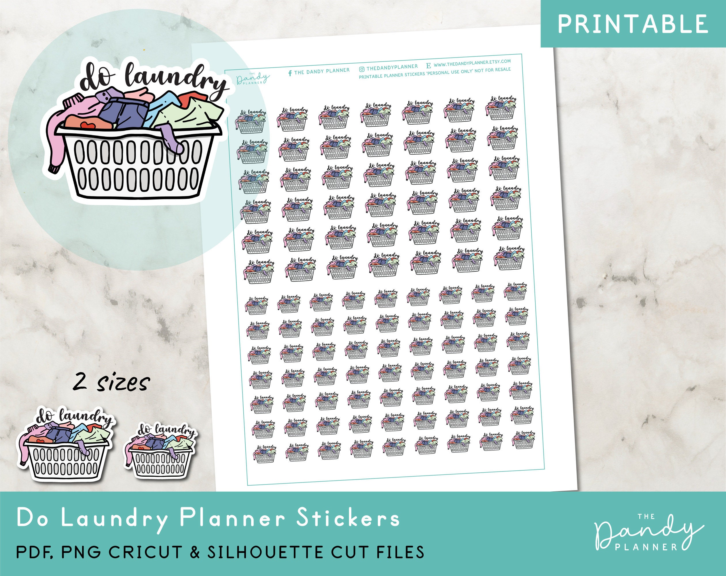 Do Laundry Stickers Printable, Doodle Laundry Planner Stickers, Doodle ...