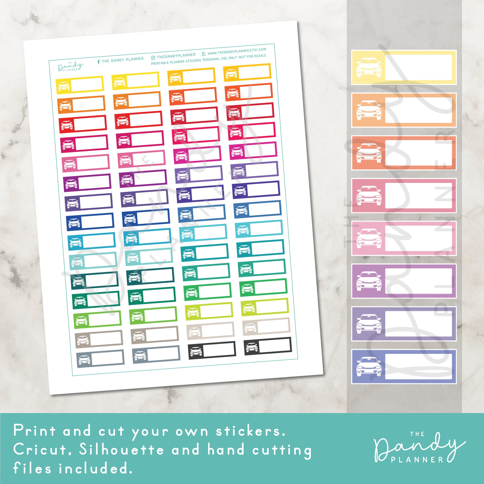 Car Planner Stickers Printable, Car Planning Stickers, DIY Printable ...