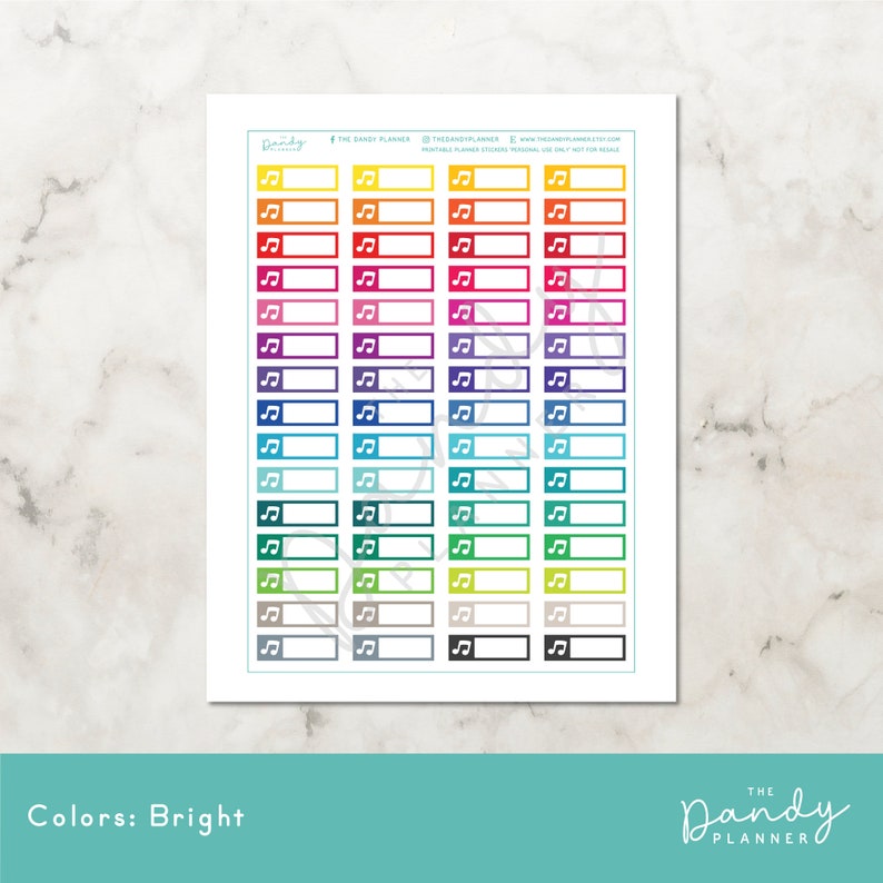 Music Planner Stickers Printable, Listen to Music Planning Stickers ...