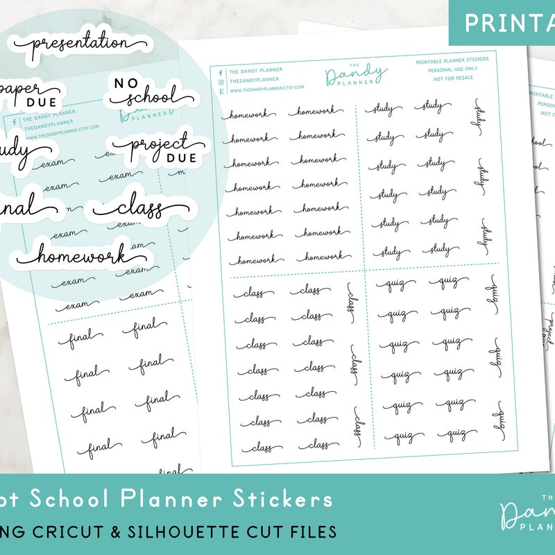 College Planner Stickers - Etsy