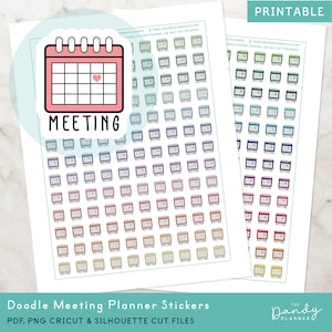 Meeting-Kalender-Sticker: Druckbare Arbeits-Sticker (PDF, PNG)