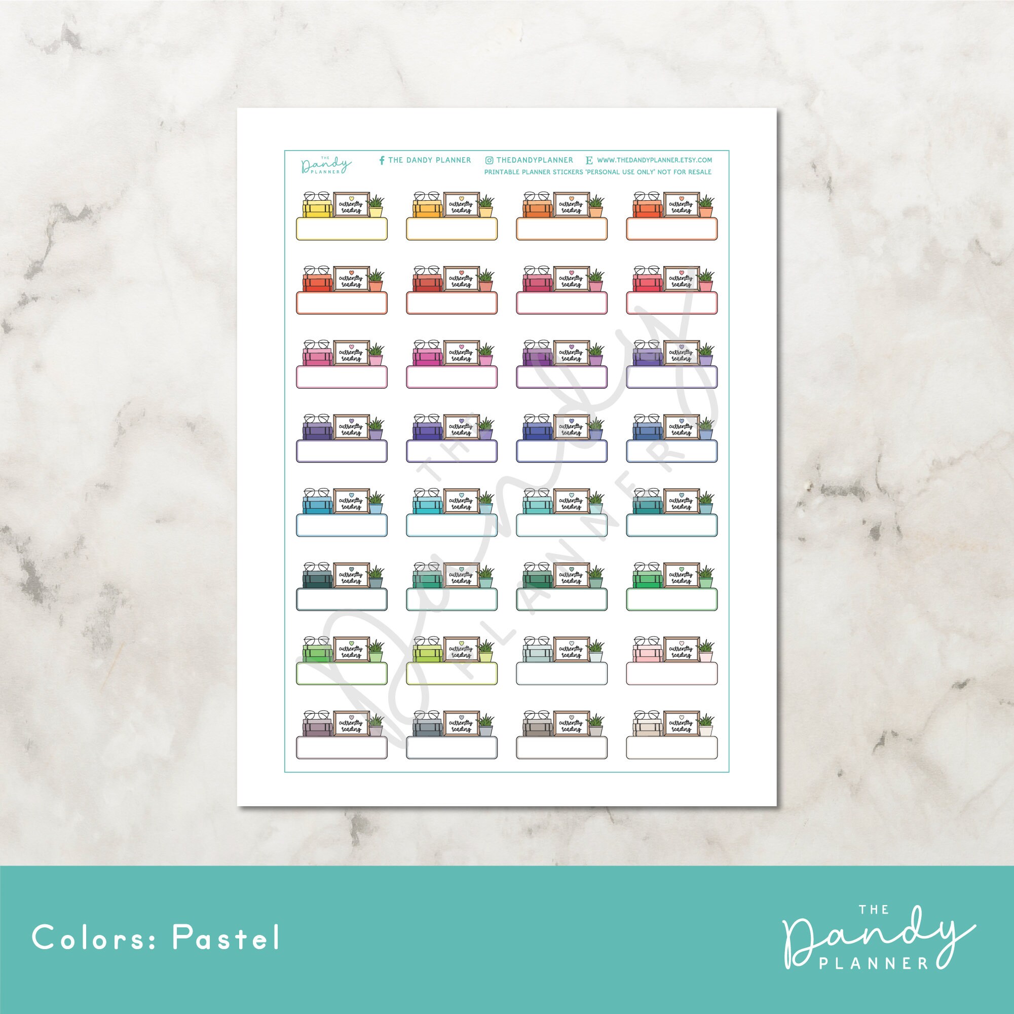 Bookshelf Planner Stickers Printable Reading Planning Etsy