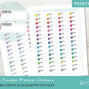 Lecture Tracker Icons Planner Stickers Imprimable, Start/End Book Planning Stickers, DIY Printable Sticker, Hand Cut & Machine Cut Stickers