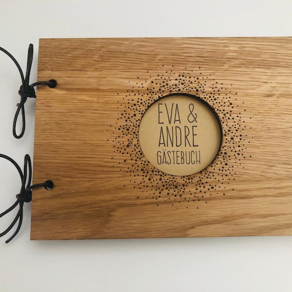 Guestbook, wooden notebook with individual engraving
