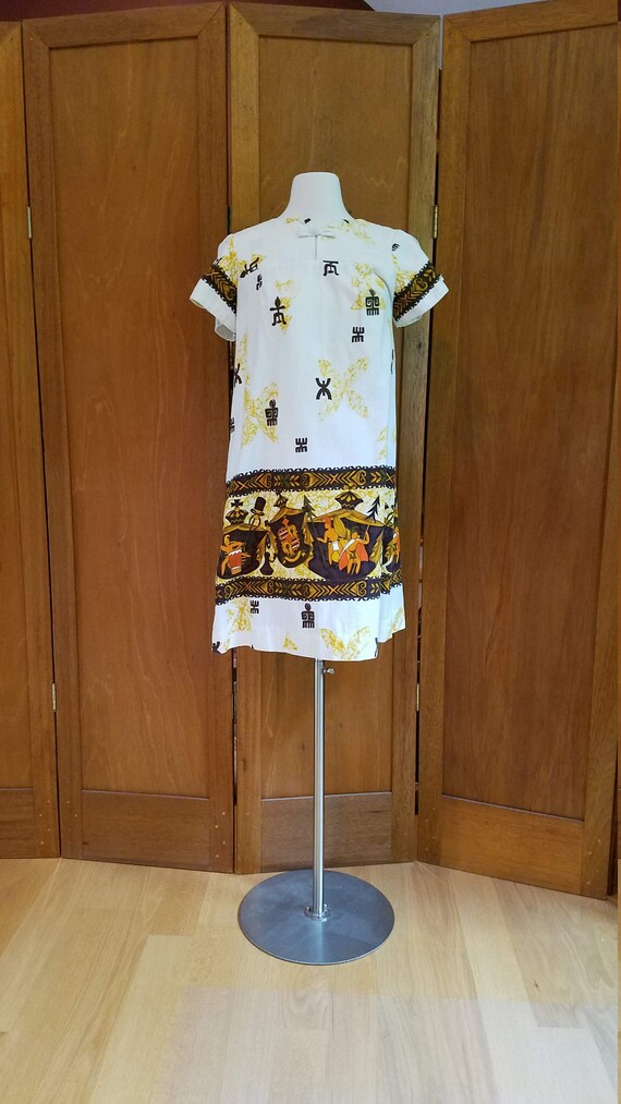 Hawaiian Barkcloth Dress