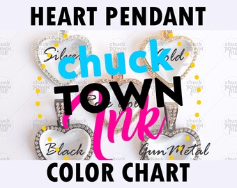 INSTANT Digital Descargar Color Chart - Corazón Colgante Joyería Haciendo Custom DIY Bandeja de Bisel Rhinestones Encontrar Cabochon png svg svg