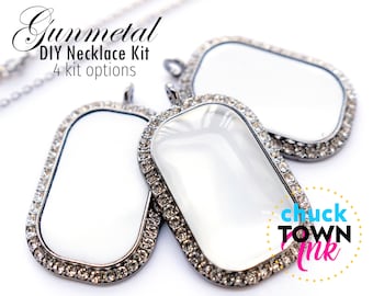 GUNMETAL Rhinestone perro etiqueta sublimación joyería colgante en blanco collar al por mayor suministros DIY oro rosa ovalado