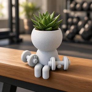 Regalo per sollevatore di pesi / Regalo per amante della palestra / Regalo fitness / Regalo per personal trainer / Vaso a forma di manubrio / Wee Jimmy