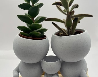 3-köpfige Familie Geschenk Sukkulenten Pflanzer Luftpflanzenhalter "Wee Jommes und ihre bairn" - Schiffe aus Australien