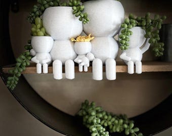 5köpfige Familie Geschenk Sukkulenten Pflanzer Luftpflanzenhalter "Wee Jimry's Family of Five" - Schiffe aus Australien