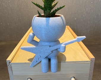 Wee Jimmy Fleein' V Metal Guitarist succulent plant pot - Ships from UK