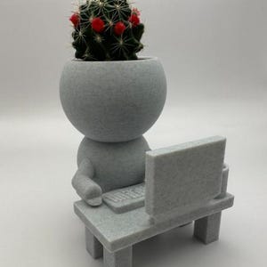 Working from home gift computer succulent planter &quot;Wee Jimmy WFH&quot; - Ships from USA