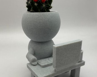 Working from home gift computer succulent planter &quot;Wee Jimmy WFH&quot; - Ships from USA