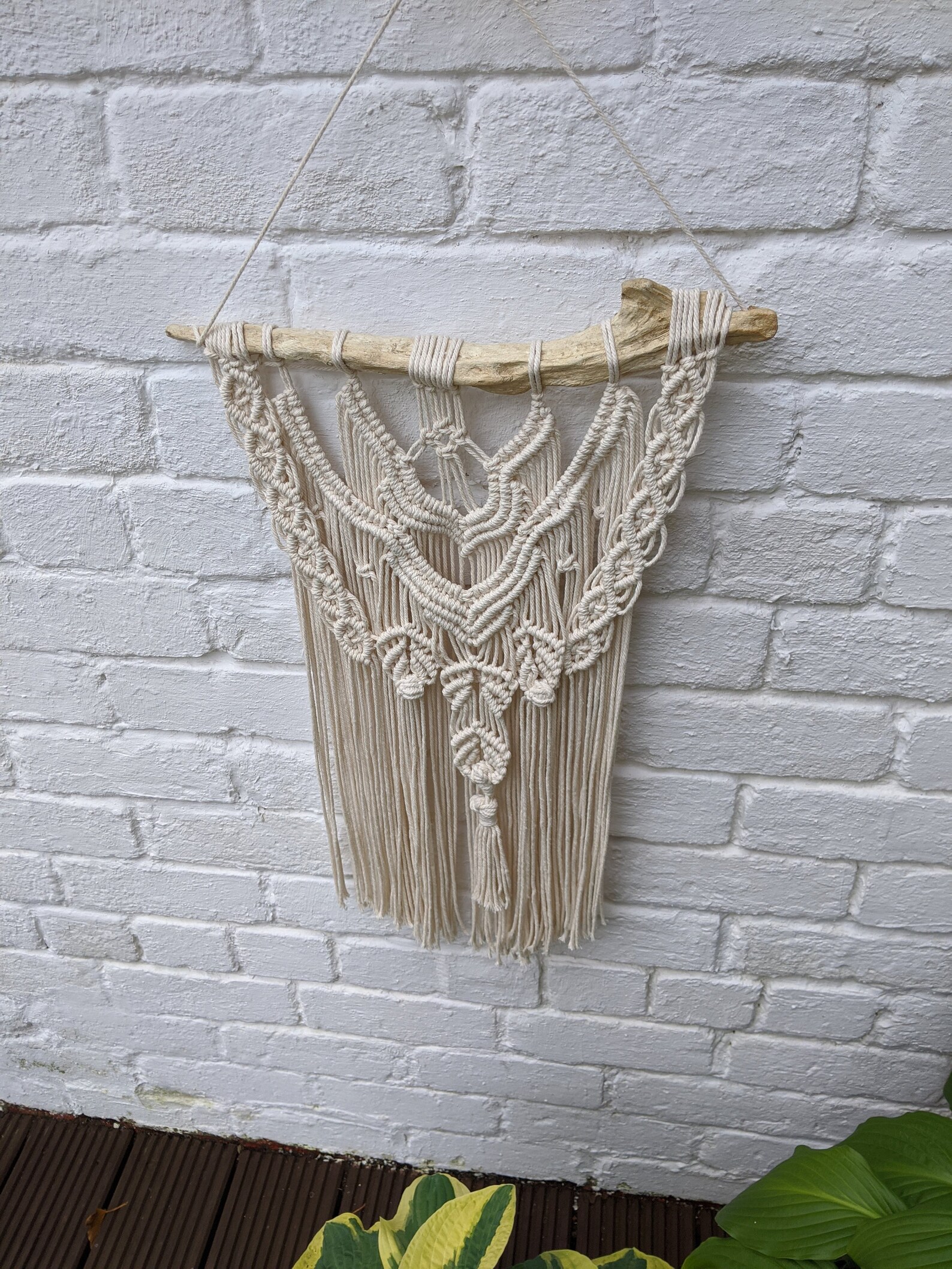 Hand Made Macrame Wall Hanging on Locally Collected Driftwood Etsy