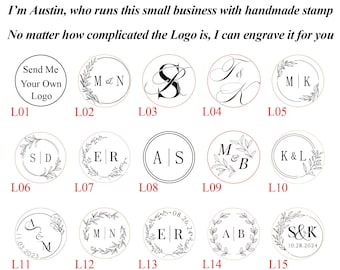 Custom Wedding Couples wax seal stamp kit, Personalised interlocking 2 letter monogram wax stamp kit for wedding , Wax seal stamp with date