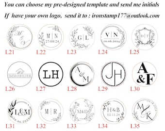Personalisierte Hochzeit Save the date Wachssiegel Stempel, Personalisierte ineinander greifende Blumen & ursprüngliche Wachs Stempel Kit für Geschenk, Umschlag Wachssiegel Personalisiert